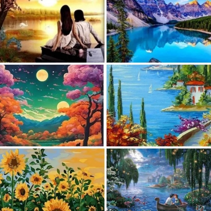 

KI3 Canvas Paint By Number Kit Dital Oil Painting DIY Paint By Number