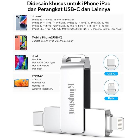 TYPEC Flashdisk OTG 12gb Kecepatan Tinggi Driver Flash Logam USB 256gb 512gb 1tb 2tb USB Flash Drive