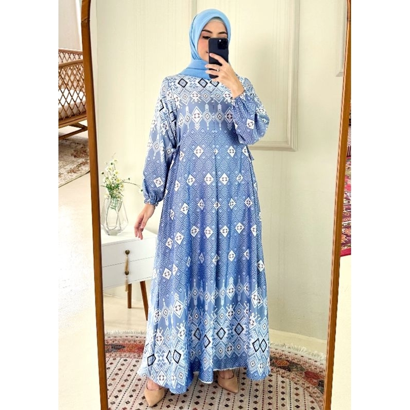 AULIA DRESS Gamis silk premium busui jumbo gamis motif terbaru
