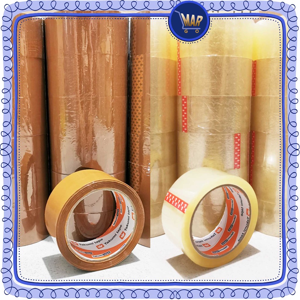 

Lakban Besar 90 Yard 45 mm 2 inch Isolasi Seloptip Plakban Lak ban Packing Coklat Bening TAKUMI