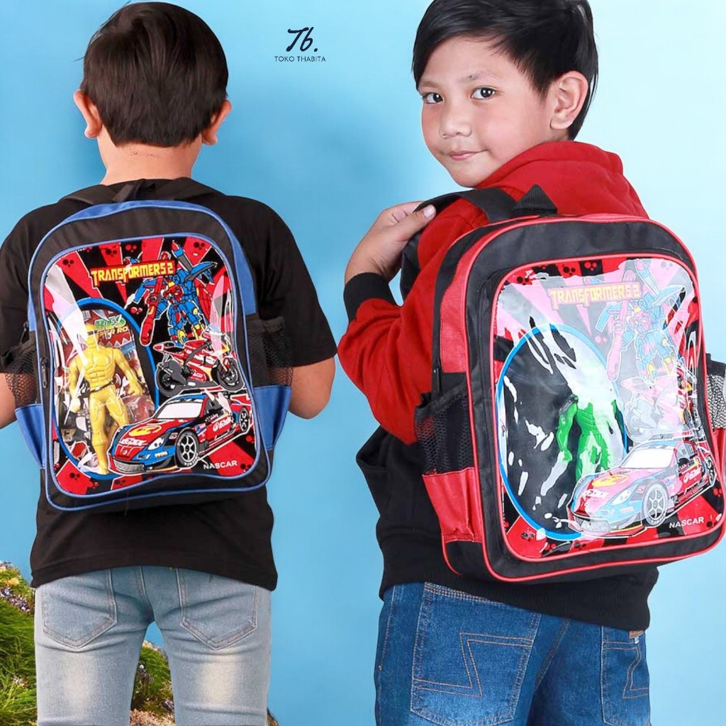 Tas Ransel Anak Cowok Sekolah TK SD Laki Karakter Transformer