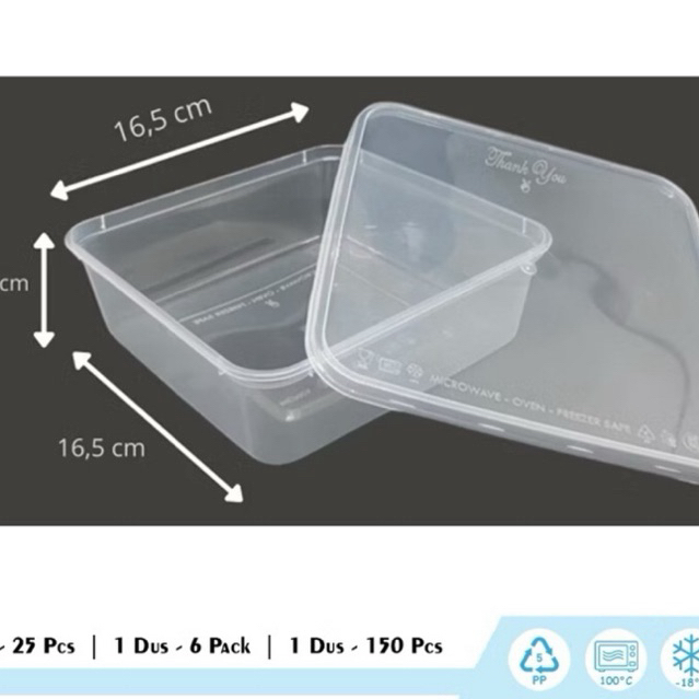 thinwall 1000ml victory kotak square 1000 ml kotak makan