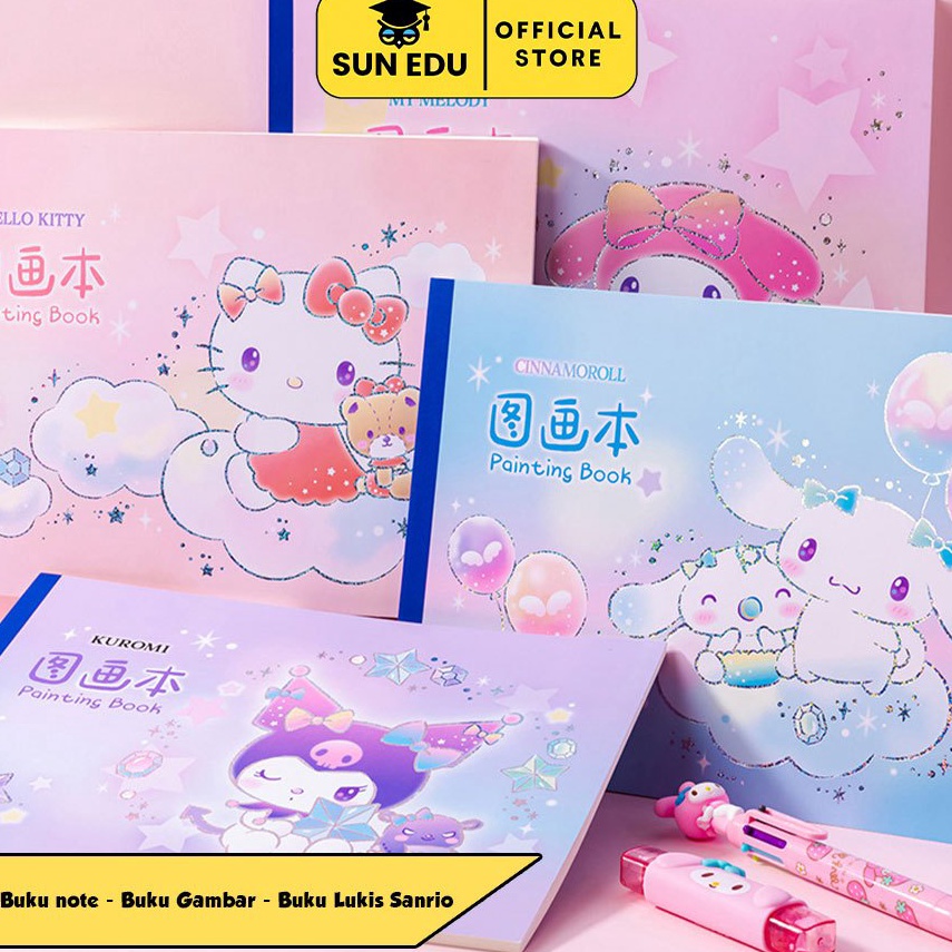 

KODE H93T 4PCS 1 SET Painting Book Sanrio Cute Buku Gambar Anak Sketchbook Drawing Book