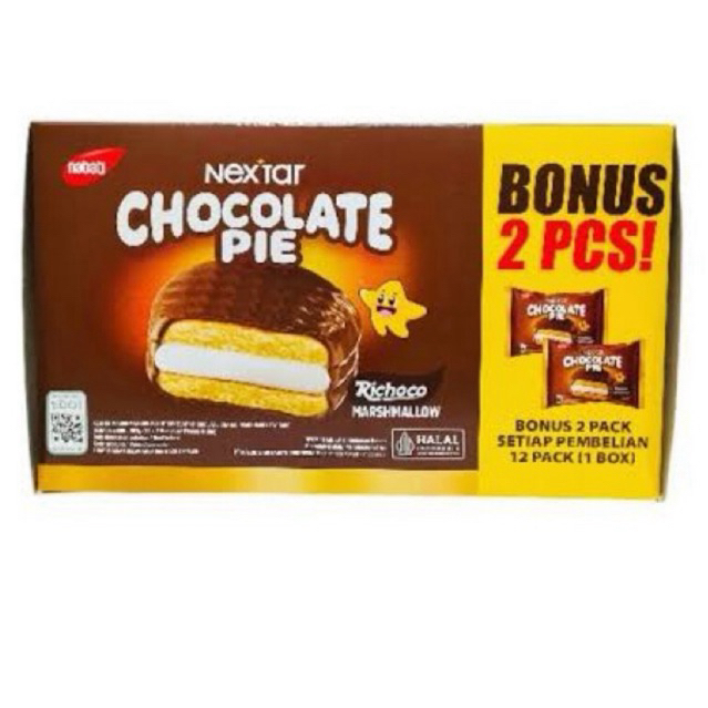 

Nabati Nextar chocolate pie box isi 12pcs bonus 2pcs