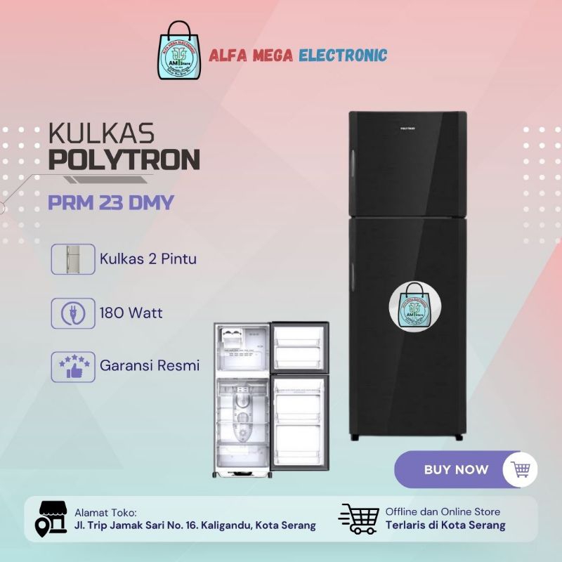 Kulkas 2 Pintu Polytron PRM 23 DMY