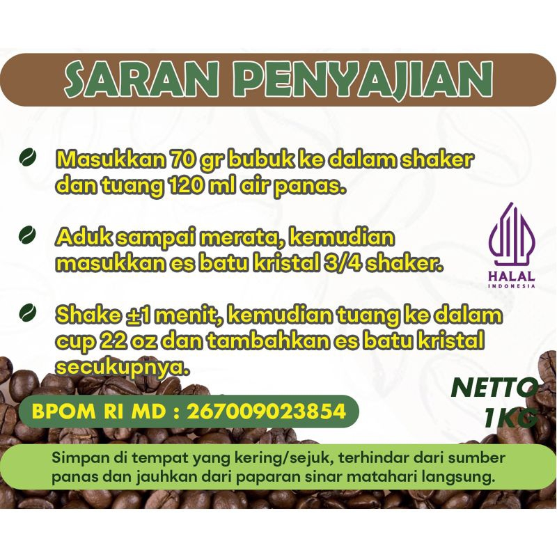 

Bubuk Coffee Gula Aren Premium 1kg