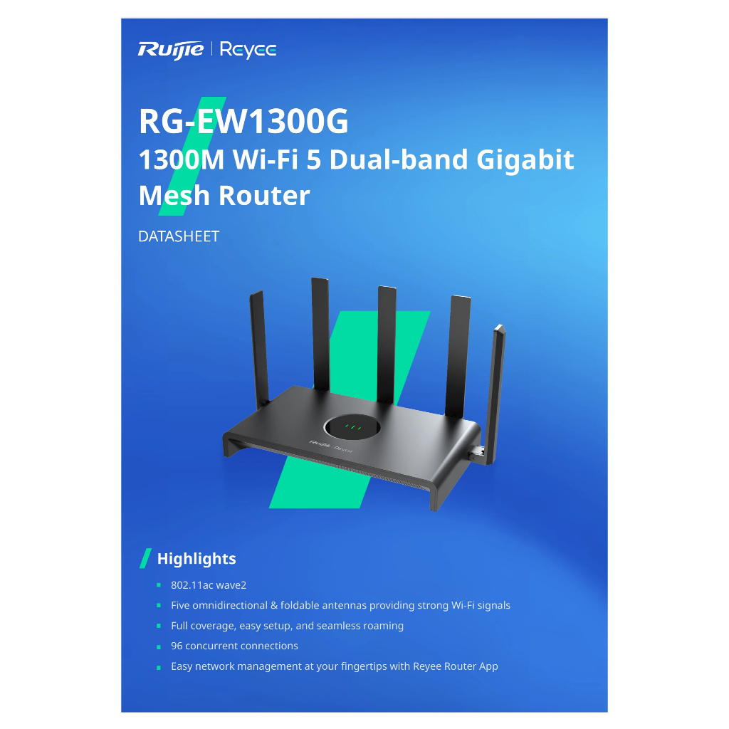 Ruijie RG-EW1300G 1300M Dual-band Gigabit Wireless Router