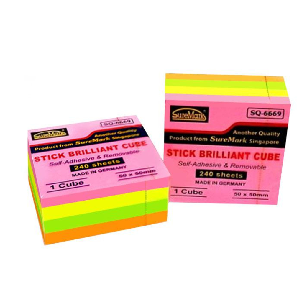 

Sticky Notes Suremark Stick Brilliant Cube 5x5cm - SQ6669