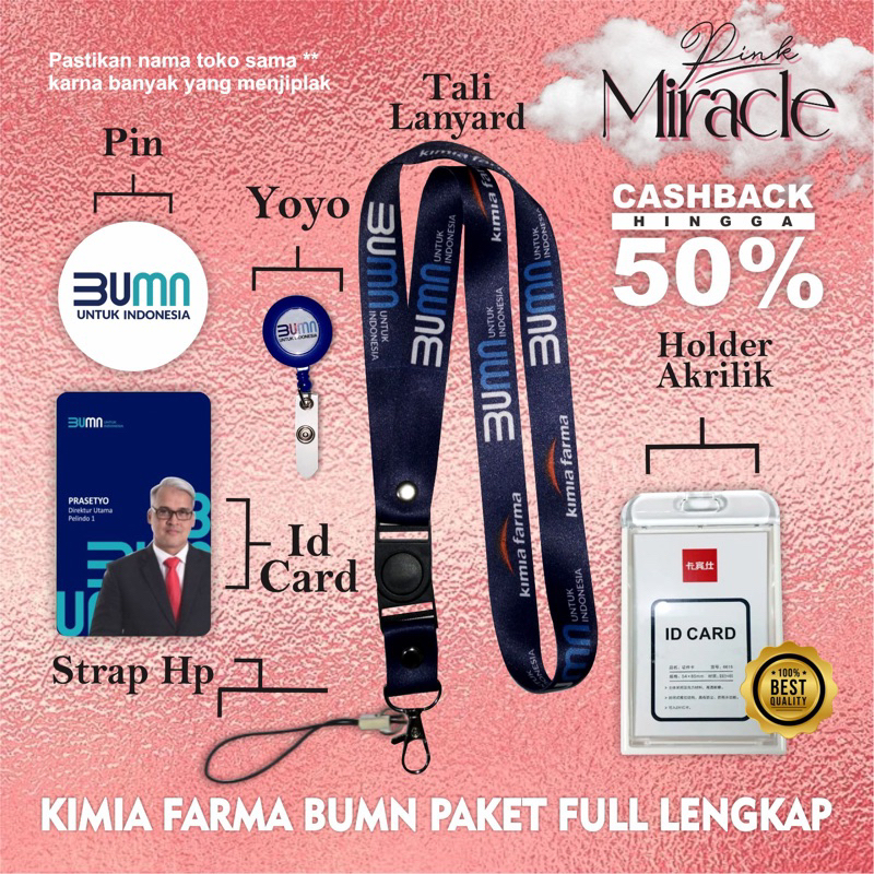 

Tali Lanyard KIMIA FARMA BUMN / Tali Idcard KIMIA FARMA BUMN [Ready stock] Termurah