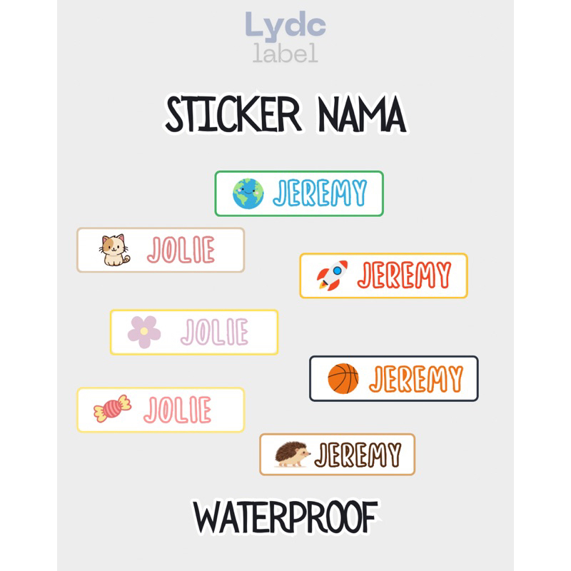 

(BOYS) LABEL STICKER NAMA WATERPROOF