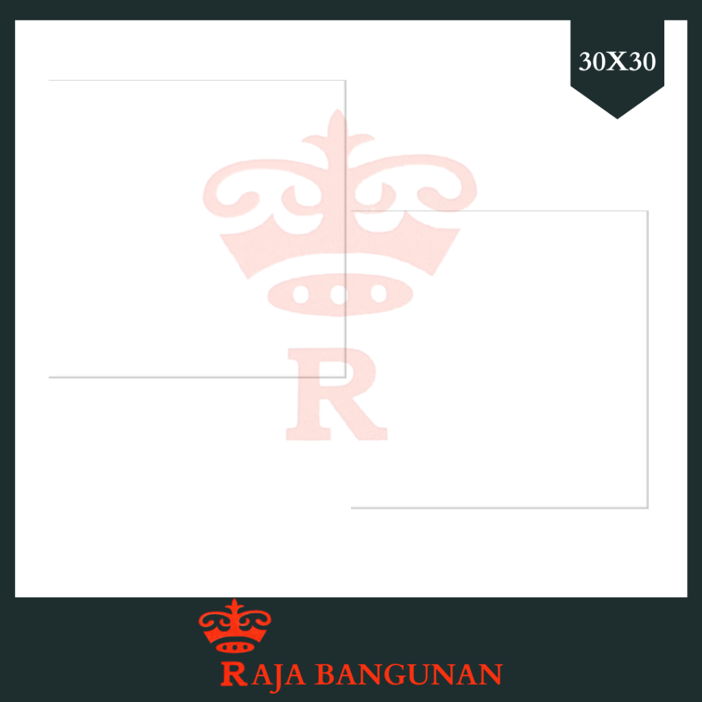 Keramik Lantai Ubin Putih Polos Kilap Plain Accura Mulia Artic White Termurah Bagus Elegan 30 x 30cm