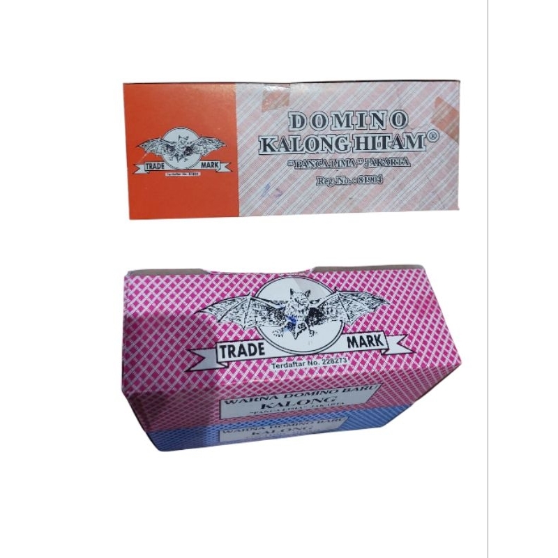 kartu domino kalong(bahan plastik)/kartu domino kalong hitam bahan kertas..hatga per 1 box isi 10 pc