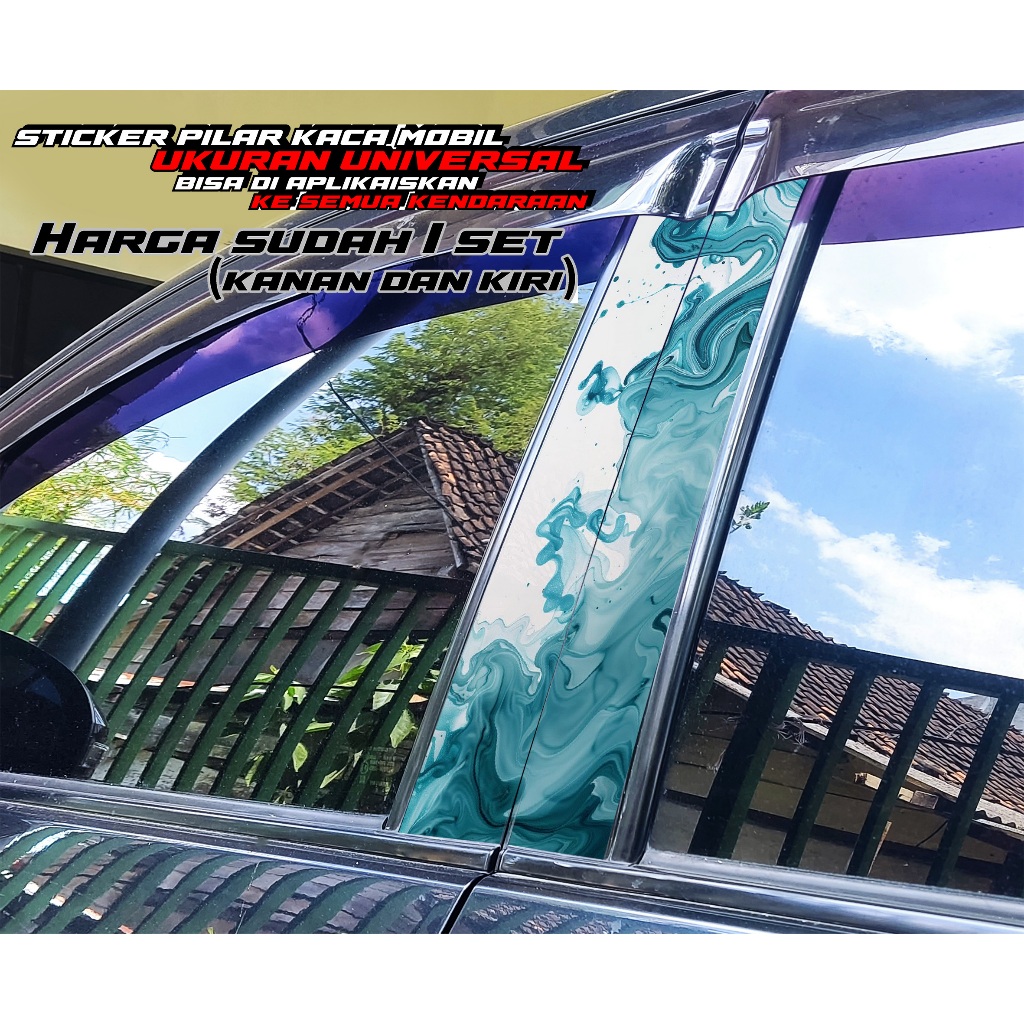 01 STICKER VARIASI PILAR PINTU JENDELA MOBIL KANAN KIRI - STICKER PILAR PINTU JENDELA MOBIL VINYL AB