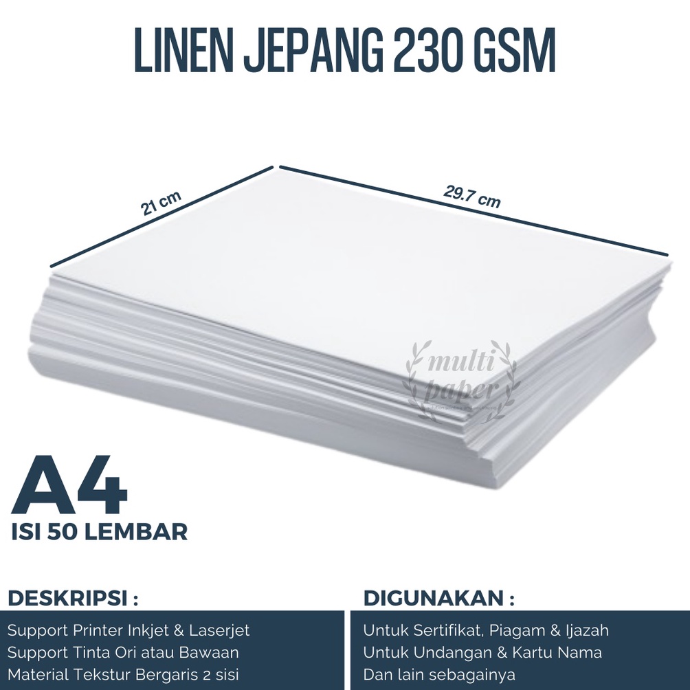 Kertas Sertifikat Linen A4 isi 5 lembar  Kertas Sertifikat A4 Linen