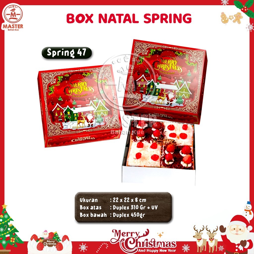 

Box Kue Natal SPRING uk 22x22x8 / Dus Kado Natal Christmas [1 Pcs]