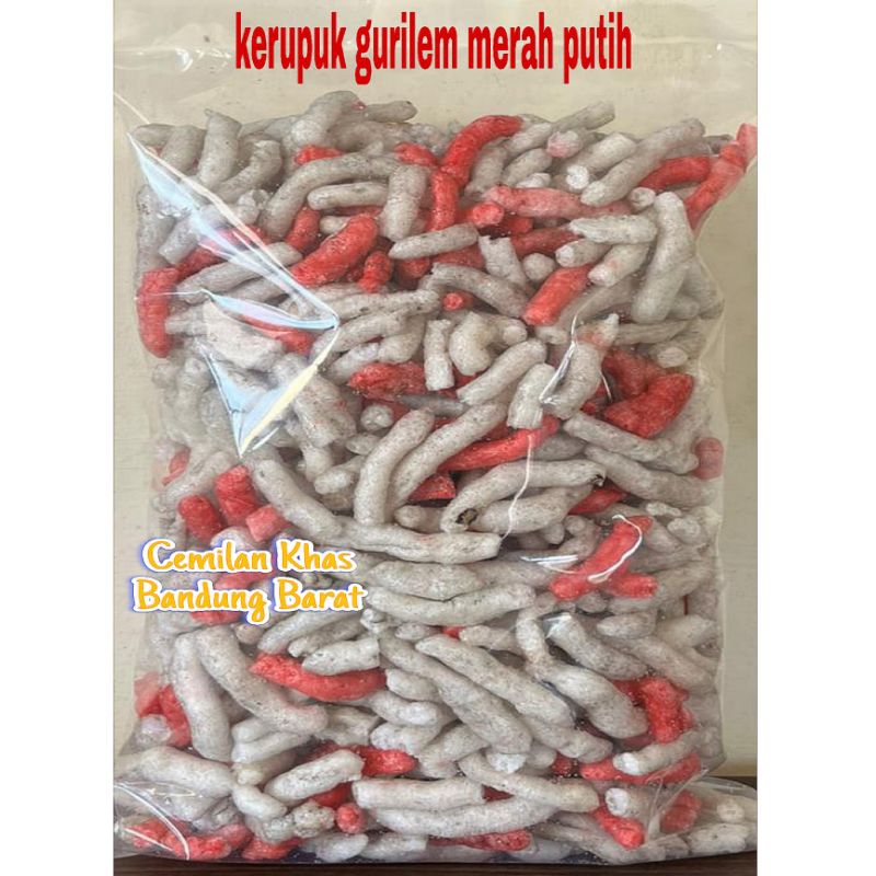 

Kerupuk gurilem merah putih gurih original 500gram