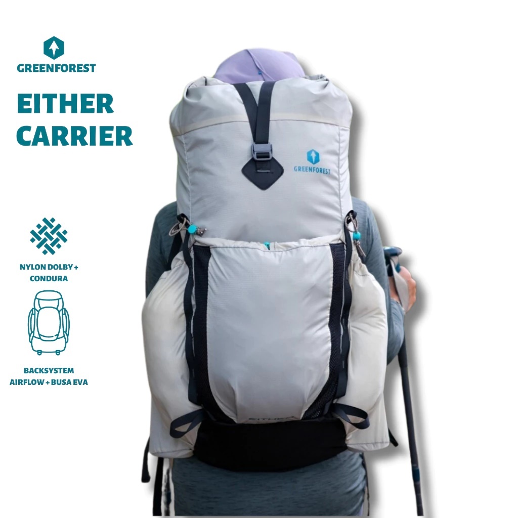 Carrier GreenForest Either - Tas Gunung Include Raincover Kap 40 Liter