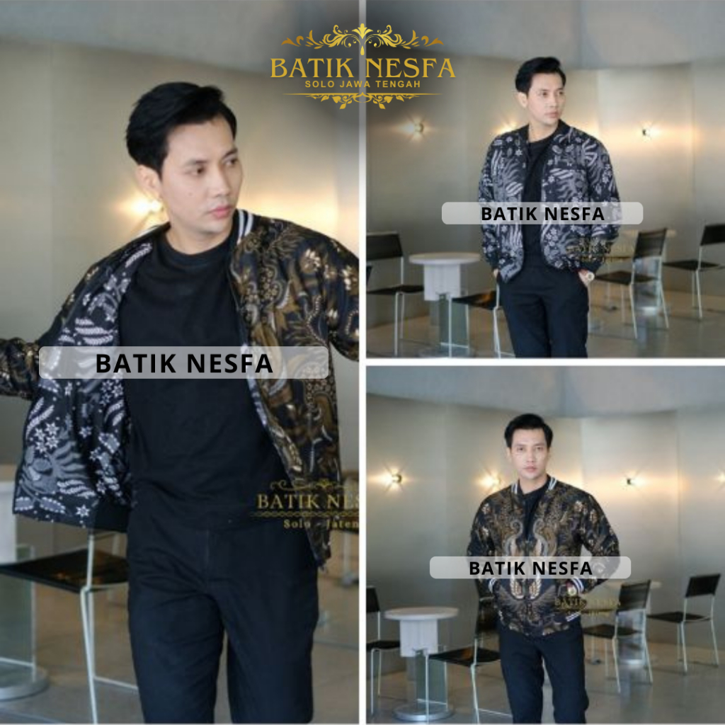 Jaket Batik  bomber Pria Bolak Balik Sawunggaling.