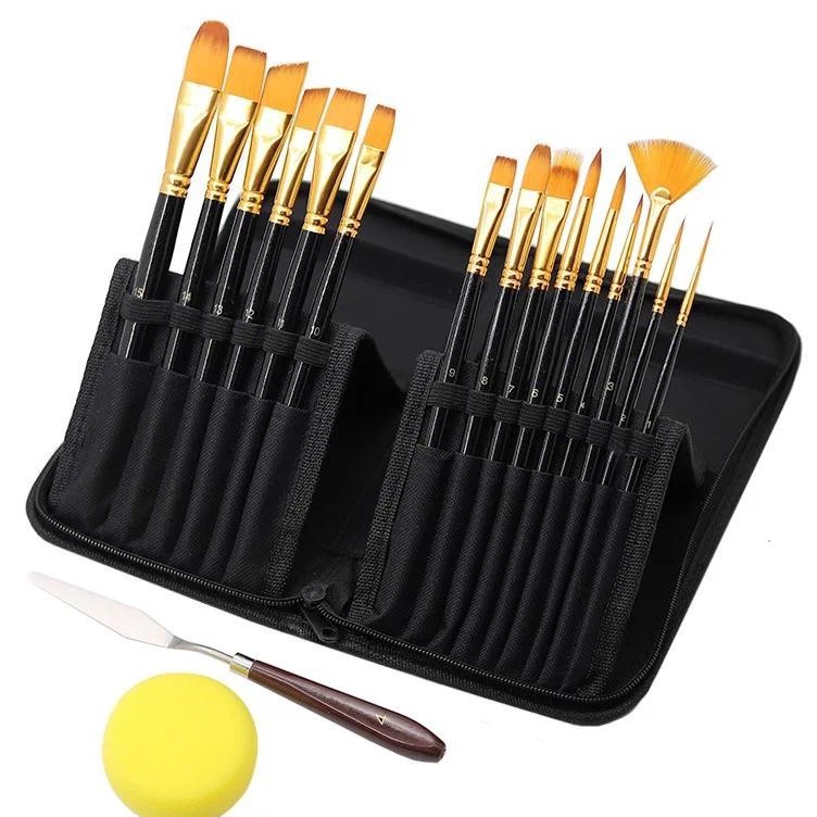 

COD Art Brush Set Kuas Lukis BRS12 SET Kuas Alat Lukis Set Lengkap Mixing