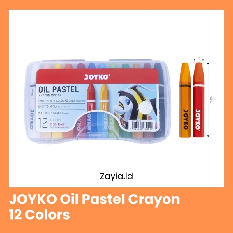 

JOYKO Crayon Oil Pastel 12 Colors Crayon Warna Joyko