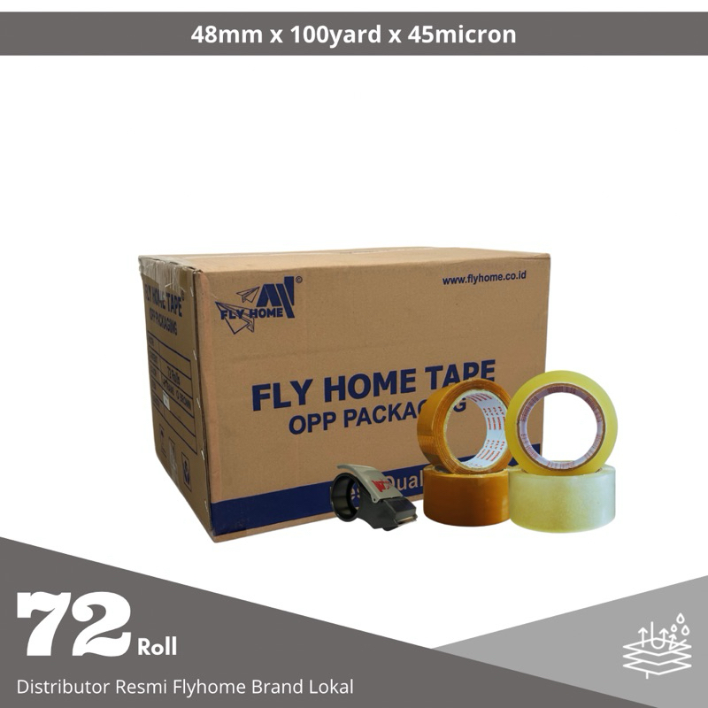 

48x100Y Lakban bening coklat 2inchi 1dus 72roll 48x100 Yard Solasi/Selotip/Tape