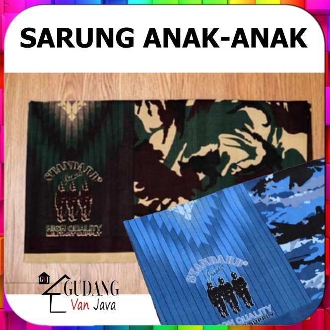 Sarung Anak Anak Karakter Loreng Army TNI Sarung Anak Kecil SD Laki Laki Junior Cowok Sholat AU AD
