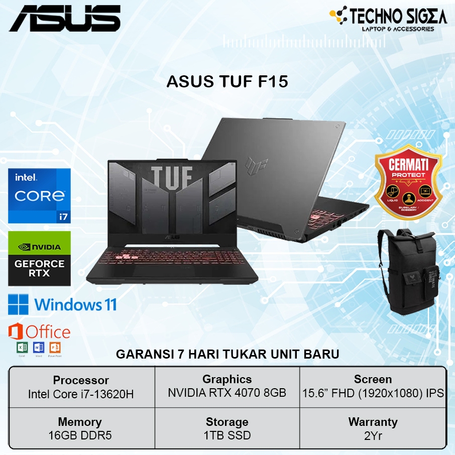 ASUS TUF F15 FX507VI i7 13620H RTX4070 16GB 1TB 15.6 FHD 144Hz