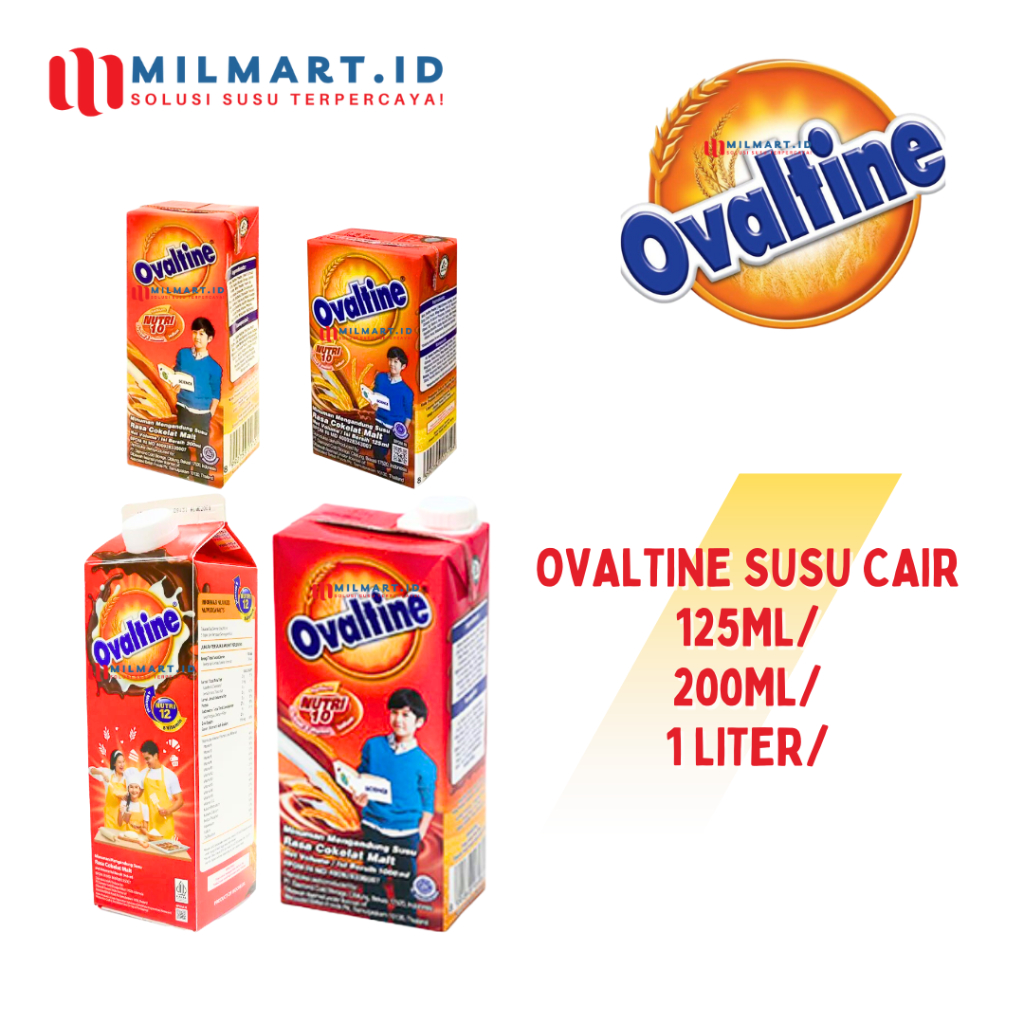 

OVALTINE SUSU CAIR UHT RASA COKLAT 125ML/200ML/1 LITER MALT SUSU CHOCOLATE SUSU ANAK COKELAT