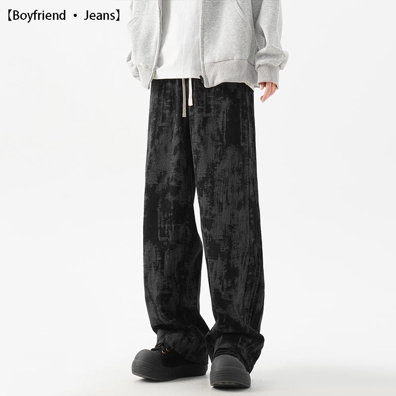 【Boyfriend · Jeans】celana tie-dye pria celana corduroy celana pria panjang celana cowok panjang pant