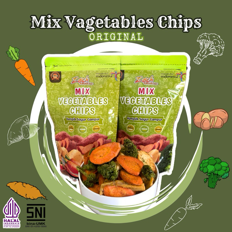 

Mix Vagetables Chips Zack KREZZ (Keripik Mix Sayur)