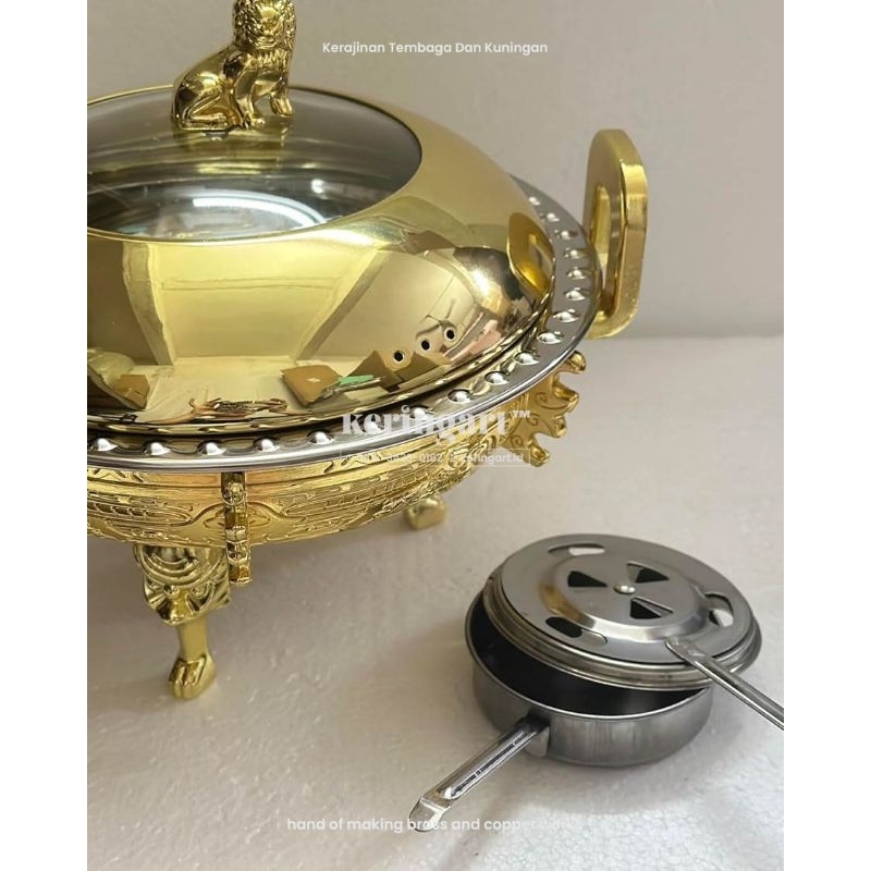 chafing dish - penghangat makanan katering prasmanan bahan tembaga dan kuningan