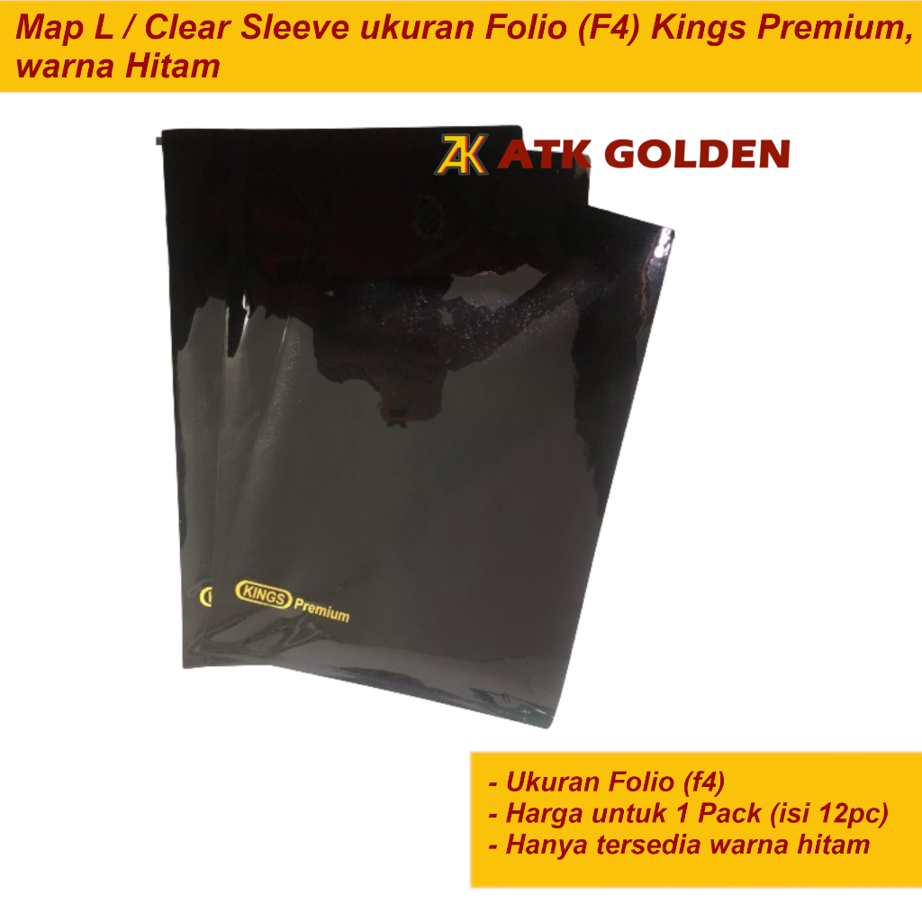 

Map L/Clear Sleeve Folio Kings Premium Warna Hitam