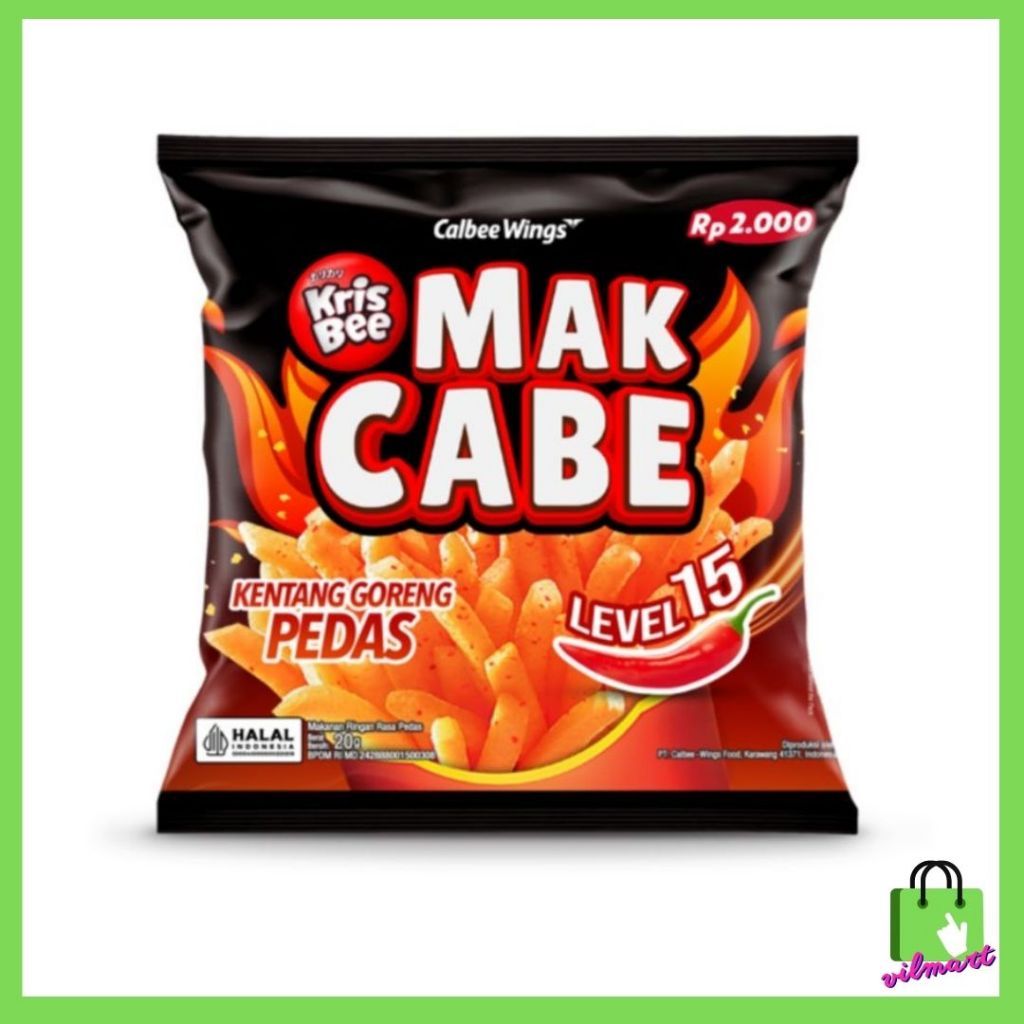 

MOUSEMAN - Kris Bee MAK CABE CRACKER BAKED NOT FRIED FLAVOR Krekers Rasa KENTANG GORENG PEDAS LEVEL 15 Netto 20gr