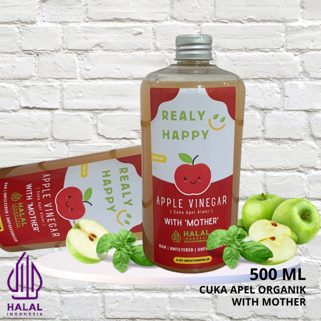 

Cuka Apel ORIGINAL 500ml Sudah BPOM Cuka Apel Realy Happy Apple Cider Vinegar