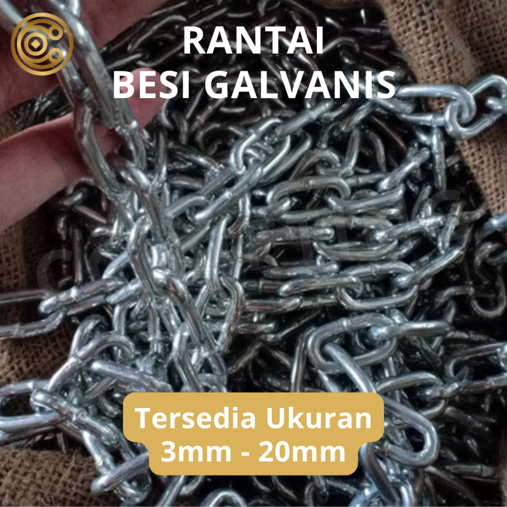 Rantai Besi 18mm Galvanis / 3/4" Galvanized Chain / Rantai Kapal Besi Putih 18mm - 20mm