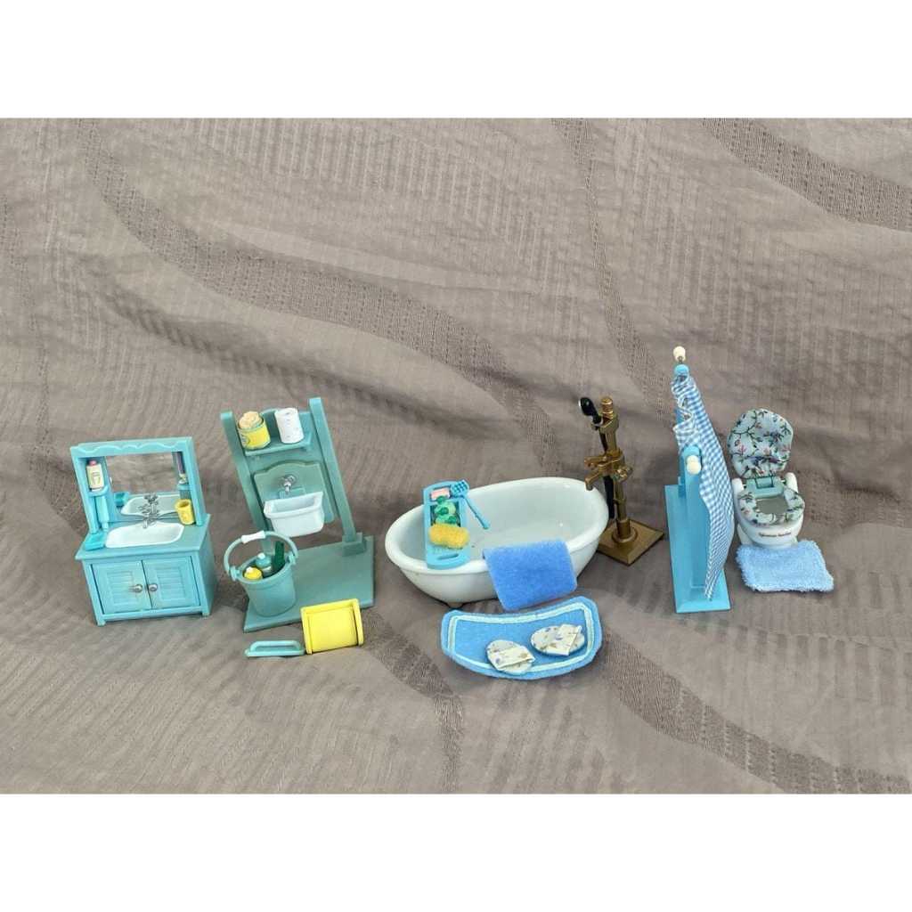 Sylvanian Blue bathroom RARE Vintage Preloved