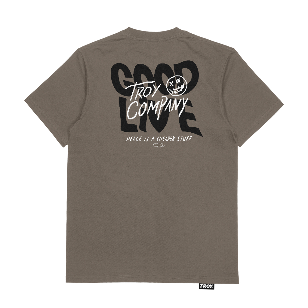Troy Company T-shirt Maple Brown Good Live - Kaos Lengan Pendek Kaos Coklat Maple MTD 2718