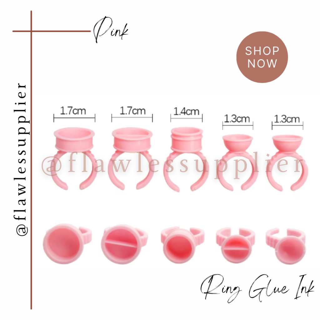 [PINK] [PCS] Ring Glue Tempat Lem Untuk Sulam Alis Eyelash Extension / Cincin Tinta Sulam Lem Eyelas