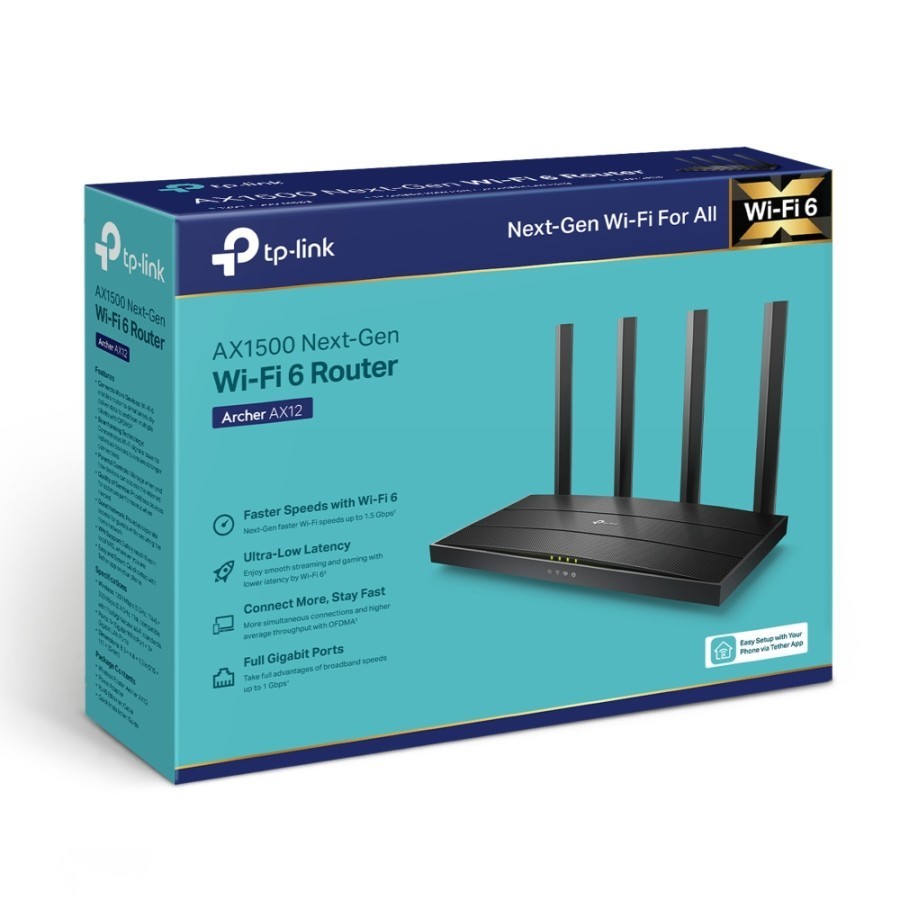 TPLink Archer AX12 Router Wi-Fi 6 AX1500 - Penghubung Jaringan Canggih