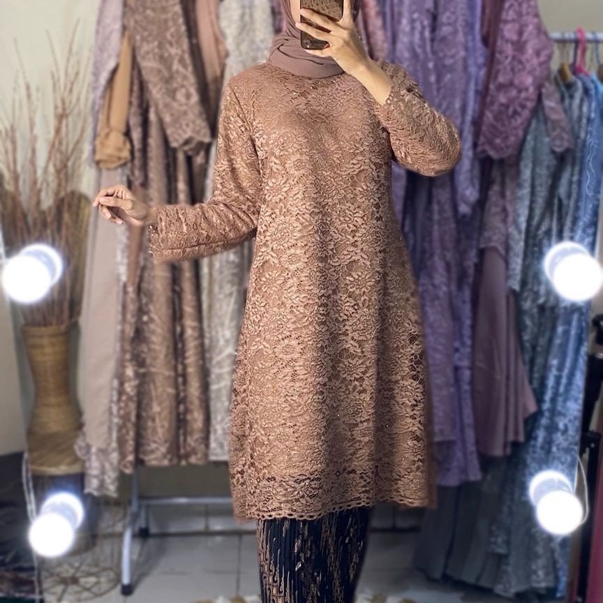 SET TUNIK KONDANGAN Brokat/Kebaya Modern/Kebaya Set Brokat/Kebaya jumbo brokat