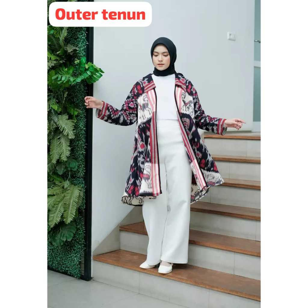 long cardigan tenun outer tenun jepara