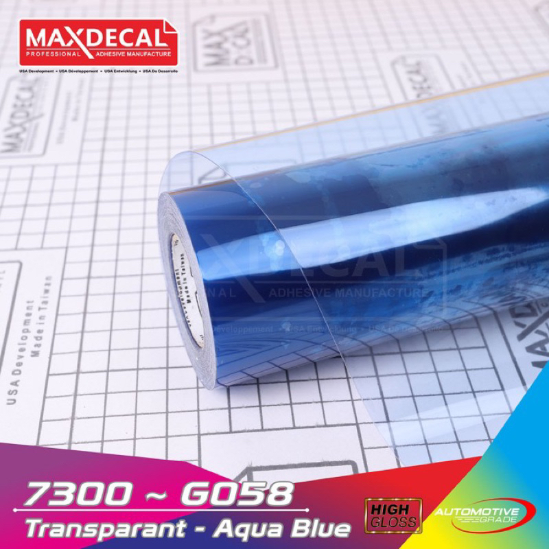 Stiker transparan biru Aqua Maxdecal