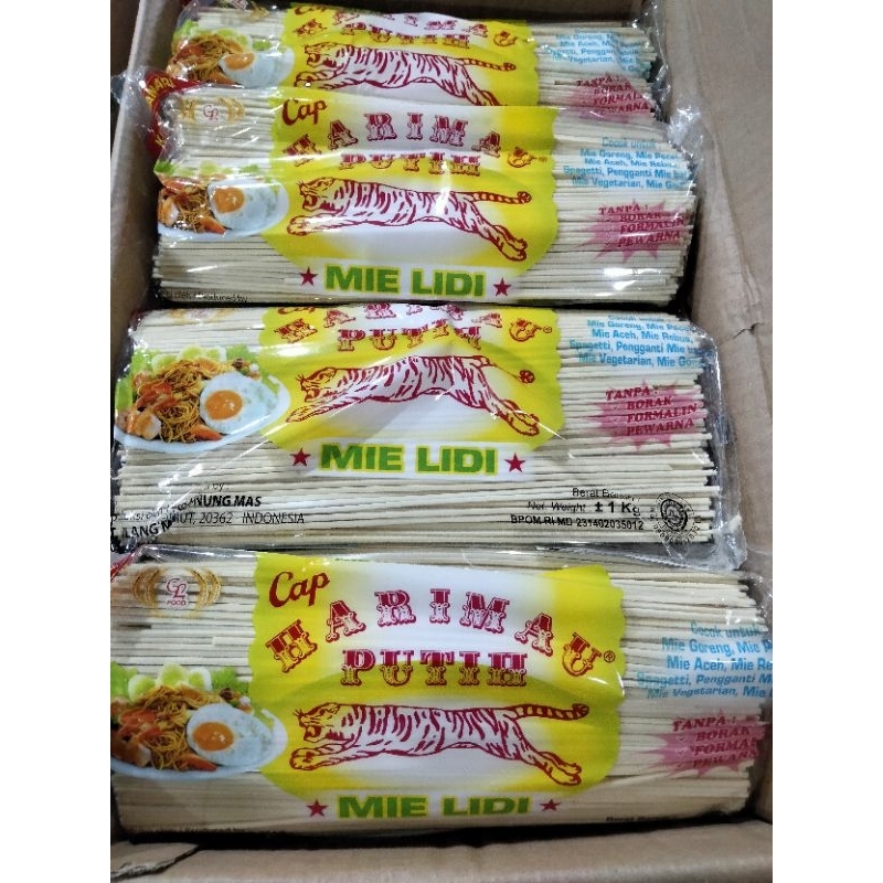 

Mie lidi putih Cap Harimau kemasan 1kg