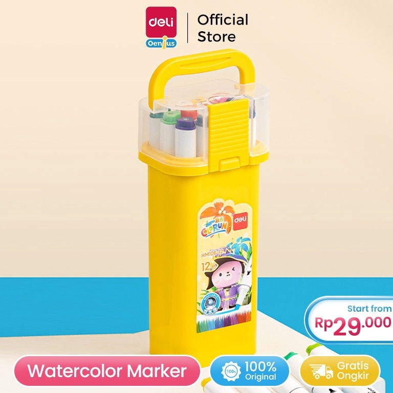 

KODE S45E Deli Waterbased Sketch Marker Spidol Warna Dual Tip 12 24 36 48 6 Warna HM16