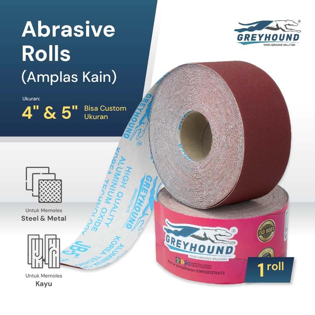 GREYHOUND Amplas Roll Greyhound Varies in Sizes & Grit