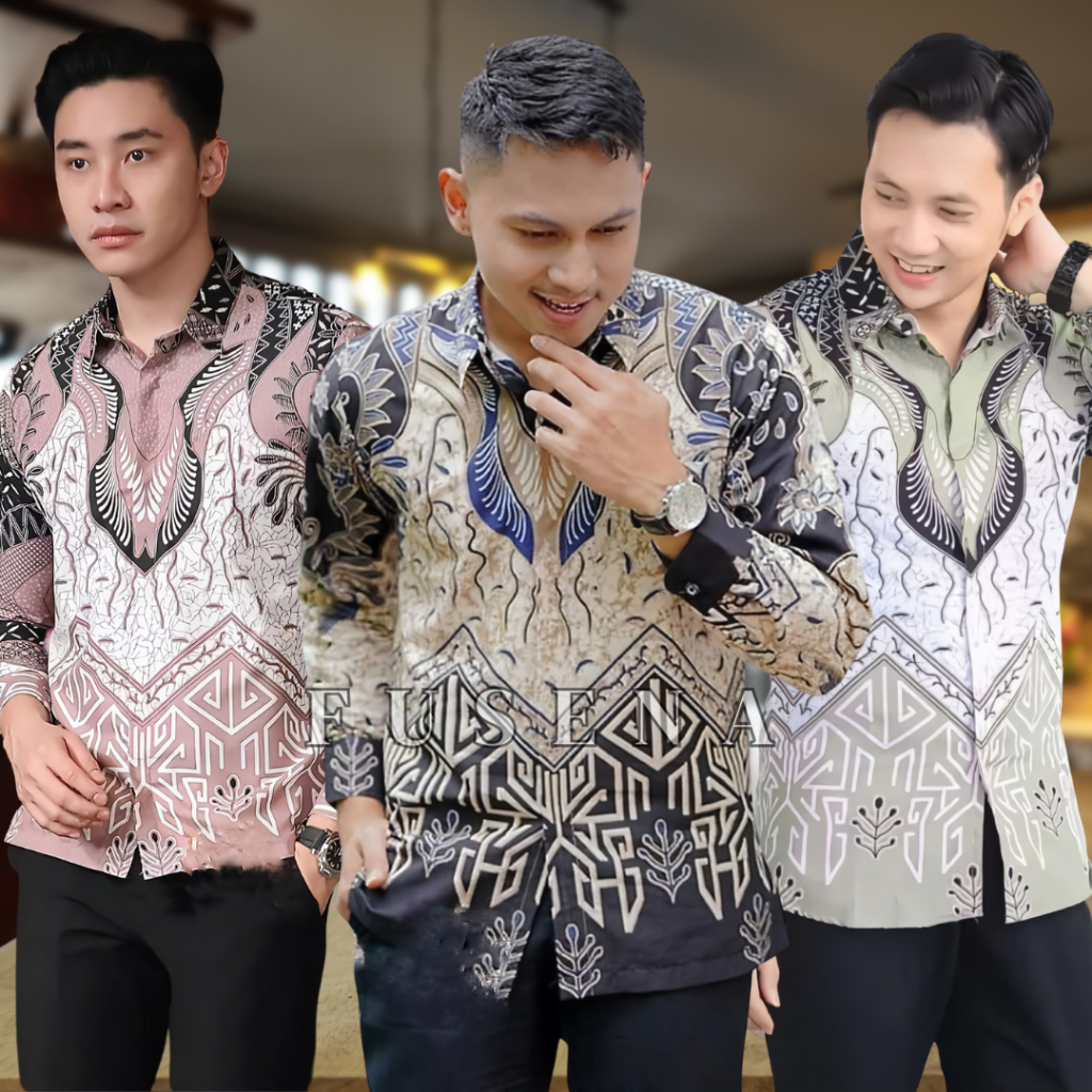 Kemeja Batik Premium | Kemeja Batik Pria Lengan Panjang | Batik Pria Lengan Panjang Warna Hitam | Ke