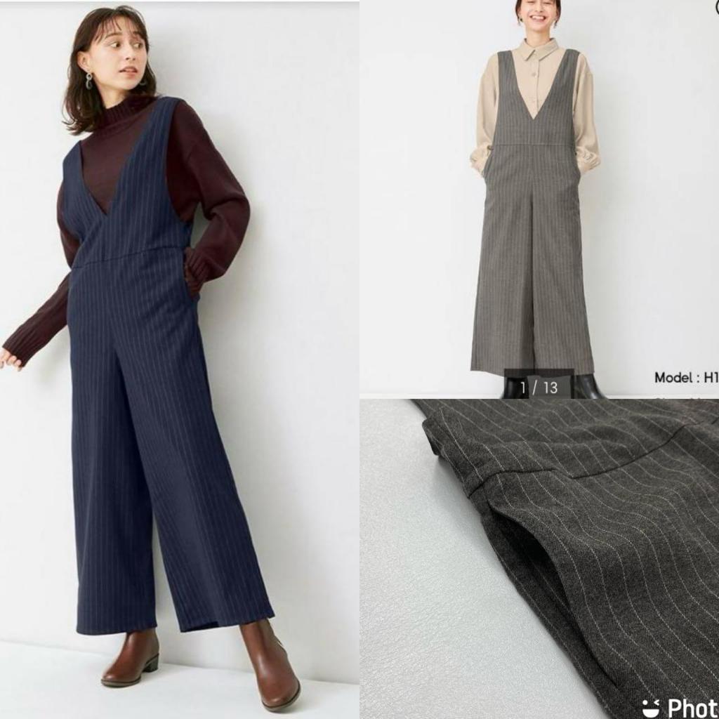 JUMPSUIT WANITA LEKBONG CELANA PANJANG POCKET 2 MOTIF GARIS