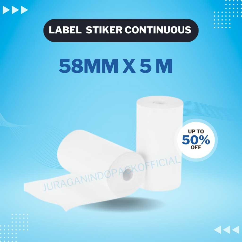 

LABEL STIKER DIRECT THERMAL 57X30 KERTAS ROLL PRINTER RESI THERMAL STICKER 57MM X 30MMROLL