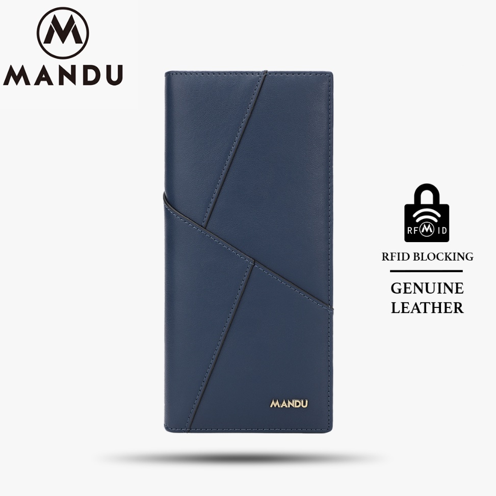 KODE U75N Dompet Lipat Pria Panjang 5313 RFID Blocking Bahan Kulit Sapi Asli Genuine Leather Premium