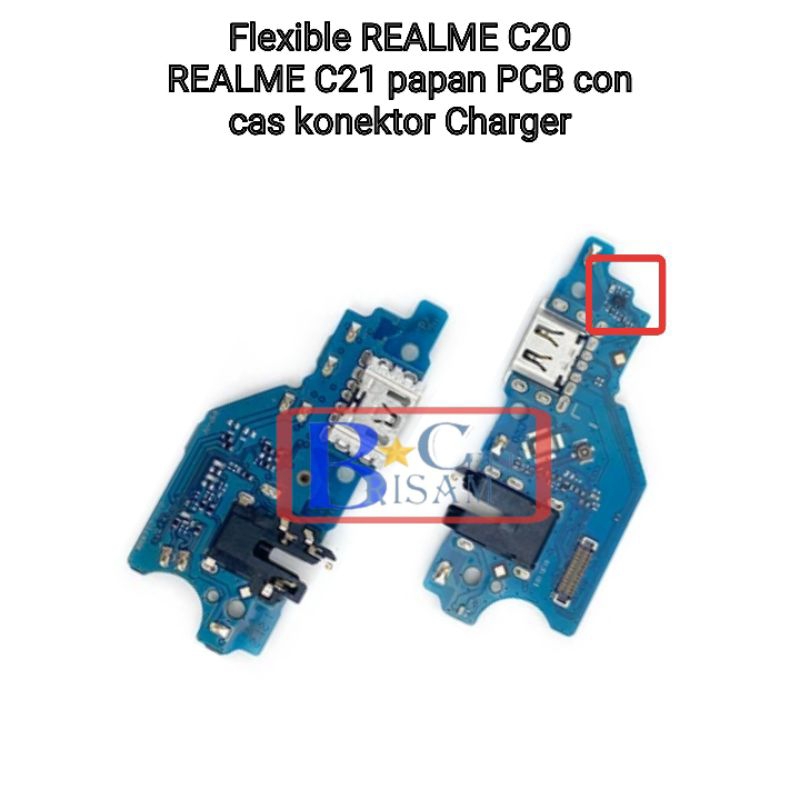 Flexible REALME C20 REALME C21+ FULL IC papan PCB con cas konektor Charger